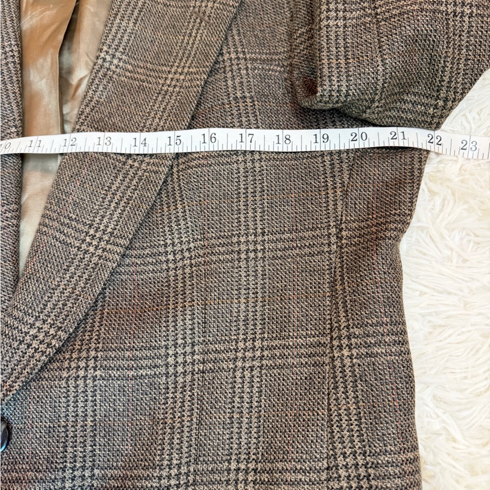 Hart Schaffner Marx Size 38R Gray & Green Pure Virgin Wool Front 2 Button Blazer - Picture 6 of 10